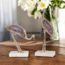 Metal Handicrafts Simulated Animal Sculpture Crystal Crane Bird Decorative Figurines