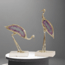 Metal Handicrafts Simulated Animal Sculpture Crystal Crane Bird Decorative Figurines