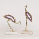 Metal Handicrafts Simulated Animal Sculpture Crystal Crane Bird Decorative Figurines