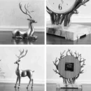 Luxury Vintage Table Clock, Desk Table Clock in Resin