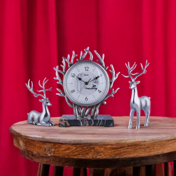Luxury Vintage Table Clock, Desk Table Clock in Resin - Image 4