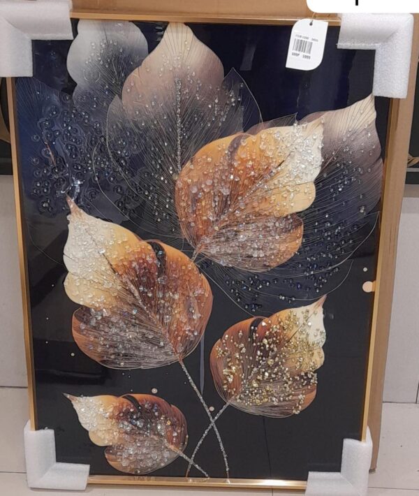 Leaf Crystal Painting With Aluminium Frame , Luxury Item - Image 2