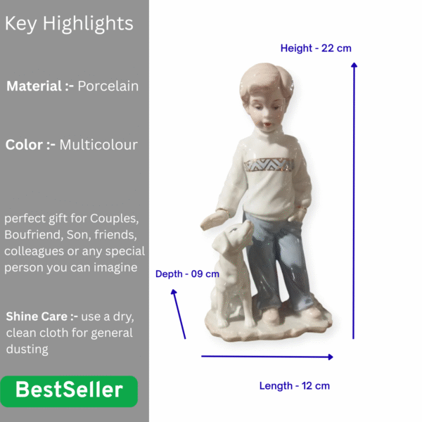 boy and dog fine porcelain figurine