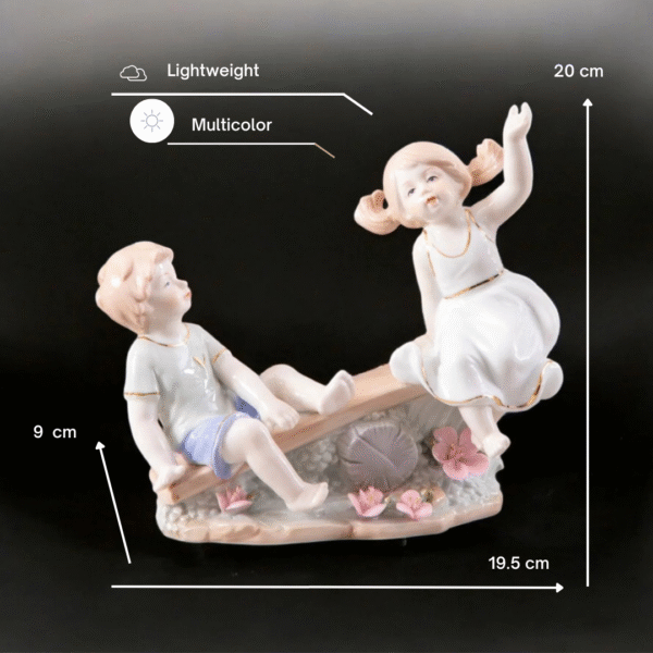 play seesaw fine porcelain figurine